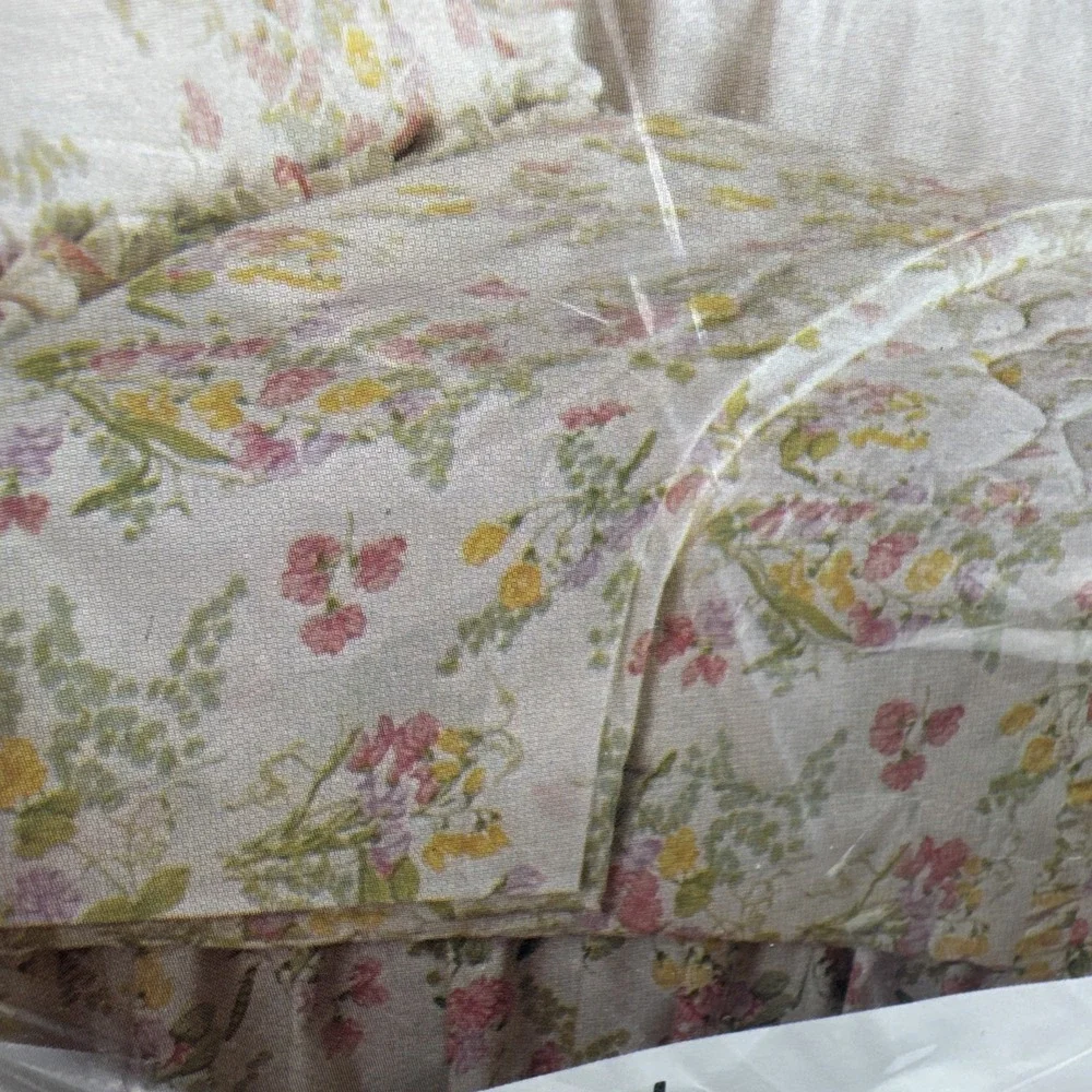 Wamsutta FULL‎ Size Flat Bed Sheet Sweet Pea Pattern Percale Double Vintage 70s